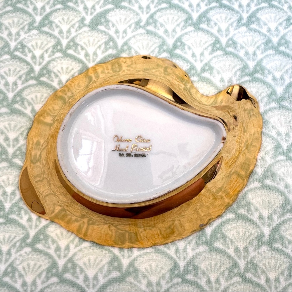 “Osborne China” Marked Hand Painted 22KT Gold. Trinket / Candy Dish. Vintage. - Picture 7 of 11